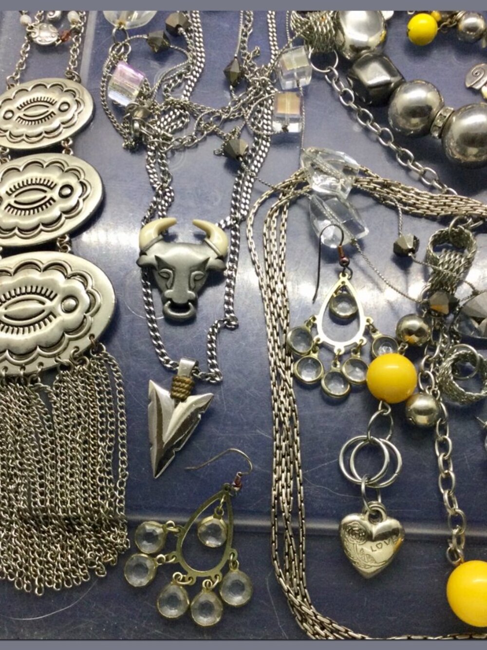 All Silvertone Jewelry Lot, 16 pc